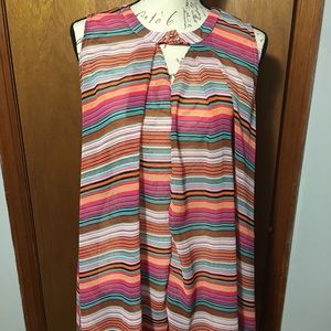 Voll sheer multicolored striped tank 3X